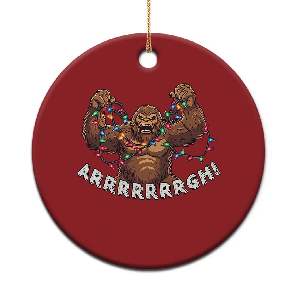 Bigfoot Xmas Christmas Ornament Winter Yeti Sasquatch Loves Xmas Tree Lights - Wonder Print Shop