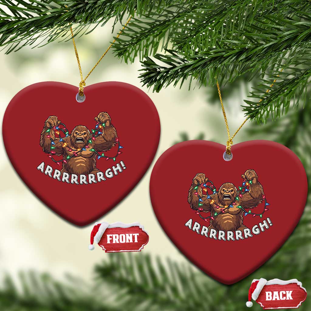 Bigfoot Xmas Christmas Ornament Winter Yeti Sasquatch Loves Xmas Tree Lights - Wonder Print Shop