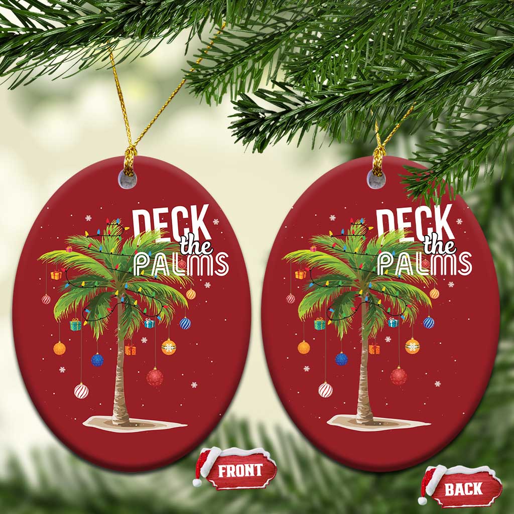 Hawaiian Christmas Christmas Ornament Deck The Palms Christmas Palm Tree Beach Family Vacation - Wonder Print Shop