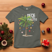 Hawaiian Christmas T Shirt Deck The Palms Christmas Palm Tree Beach Family Vacation - Wonder Print Shop
