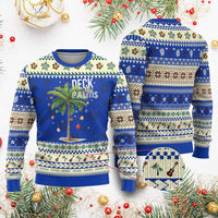 Hawaiian Christmas Ugly Christmas Sweater Deck The Palms Christmas Palm Tree Beach Family Vacation - Wonder Print Shop