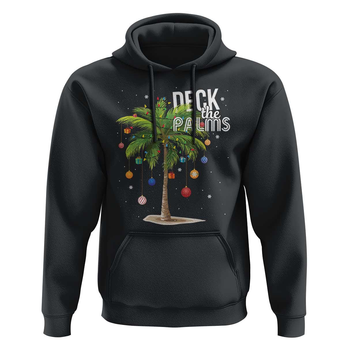 Hawaiian Christmas Hoodie Deck The Palms Christmas Palm Tree Beach Family Vacation