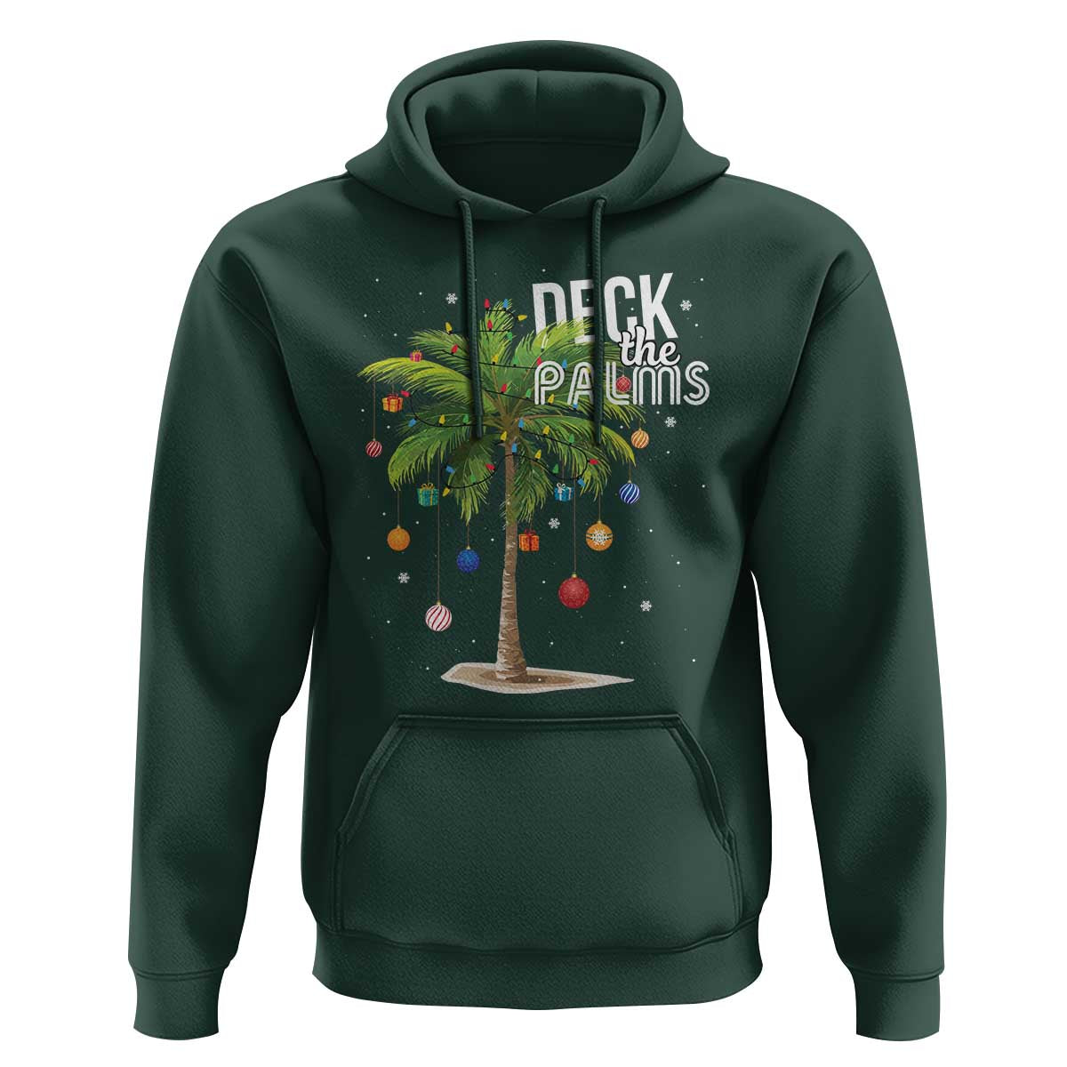 Hawaiian Christmas Hoodie Deck The Palms Christmas Palm Tree Beach Family Vacation