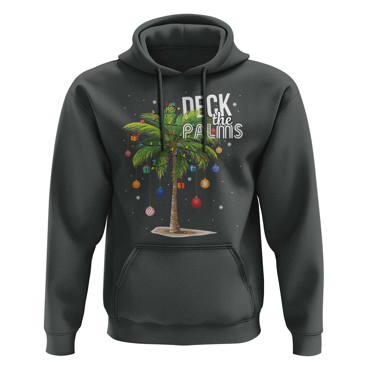 Hawaiian Christmas Hoodie Deck The Palms Christmas Palm Tree Beach Family Vacation