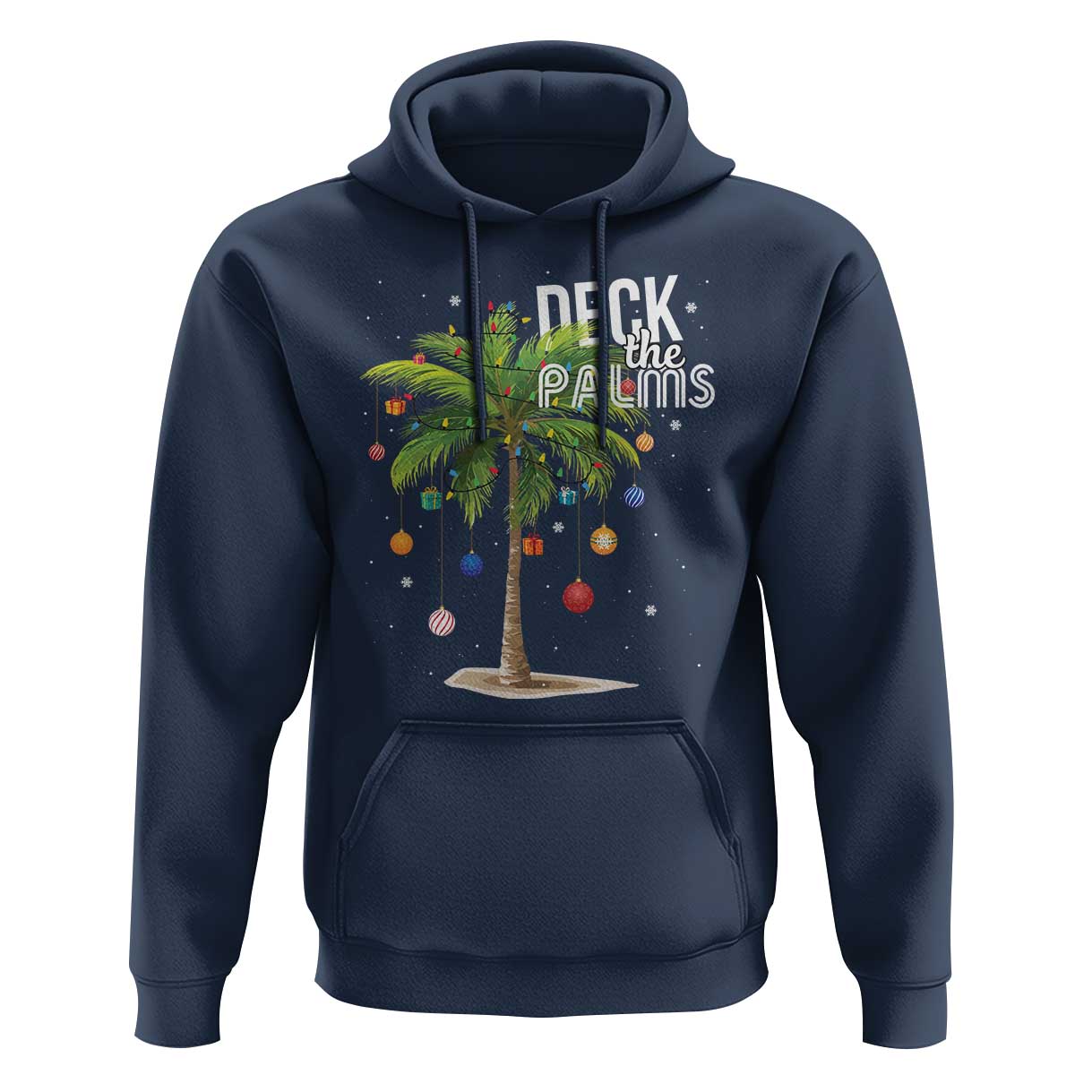 Hawaiian Christmas Hoodie Deck The Palms Christmas Palm Tree Beach Family Vacation
