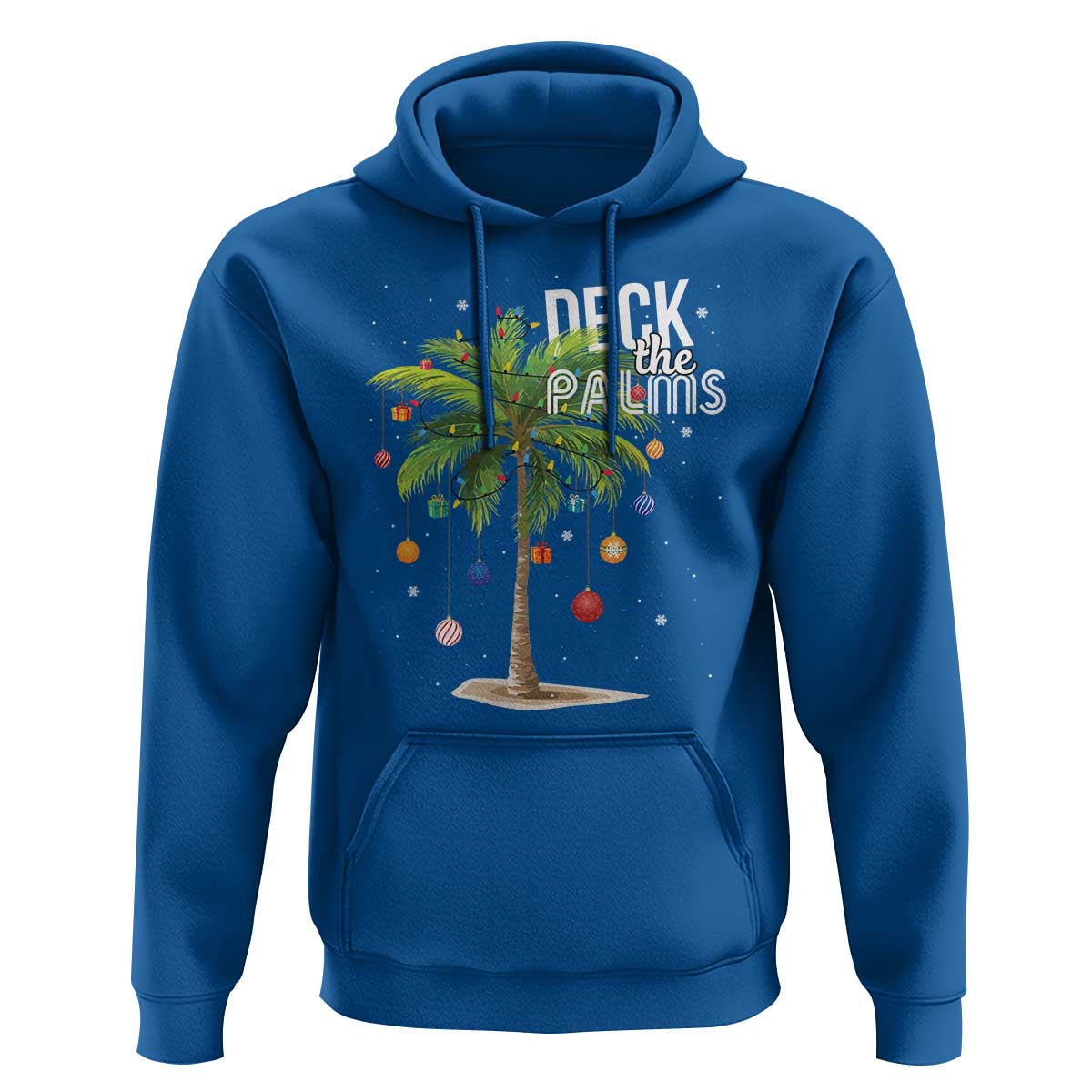 Hawaiian Christmas Hoodie Deck The Palms Christmas Palm Tree Beach Family Vacation