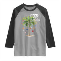 Hawaiian Christmas Raglan Shirt Deck The Palms Christmas Palm Tree Beach Family Vacation