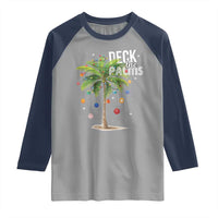 Hawaiian Christmas Raglan Shirt Deck The Palms Christmas Palm Tree Beach Family Vacation