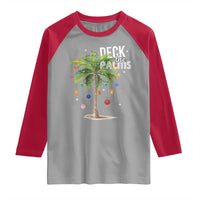 Hawaiian Christmas Raglan Shirt Deck The Palms Christmas Palm Tree Beach Family Vacation