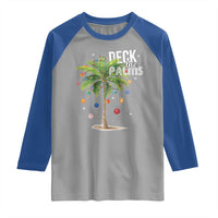Hawaiian Christmas Raglan Shirt Deck The Palms Christmas Palm Tree Beach Family Vacation