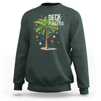 Hawaiian Christmas Sweatshirt Deck The Palms Christmas Palm Tree Beach Family Vacation - Wonder Print Shop