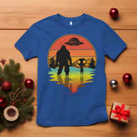 Funny Bigfoot Christmas T Shirt Believe Bigfoot Alien Santa Hat Sasquatch Loves - Wonder Print Shop