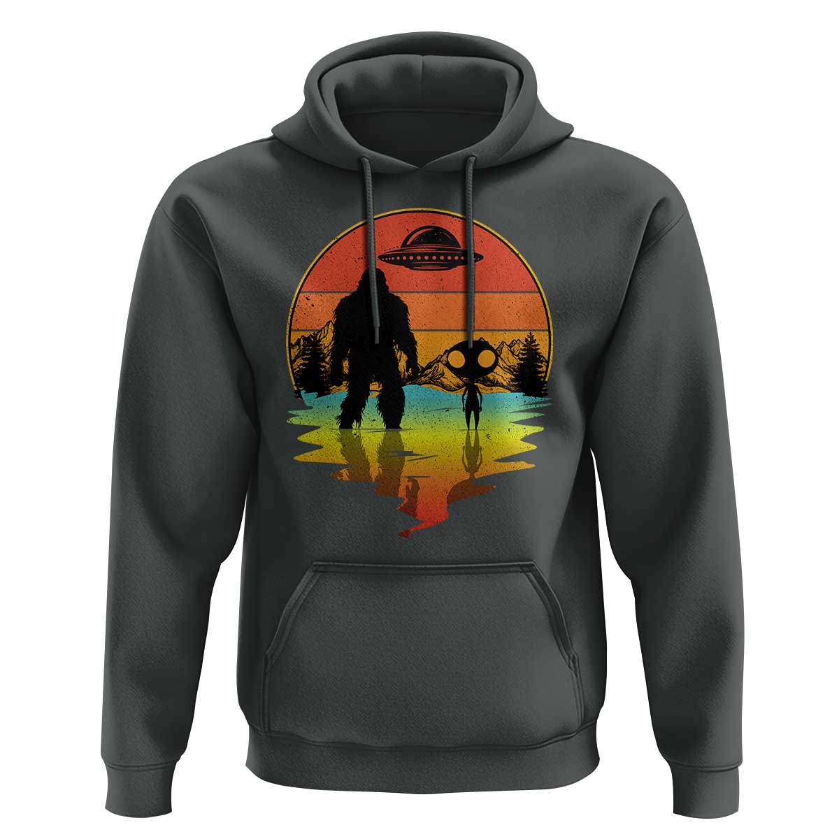 Funny Bigfoot Christmas Hoodie Believe Bigfoot Alien Santa Hat Sasquatch Loves