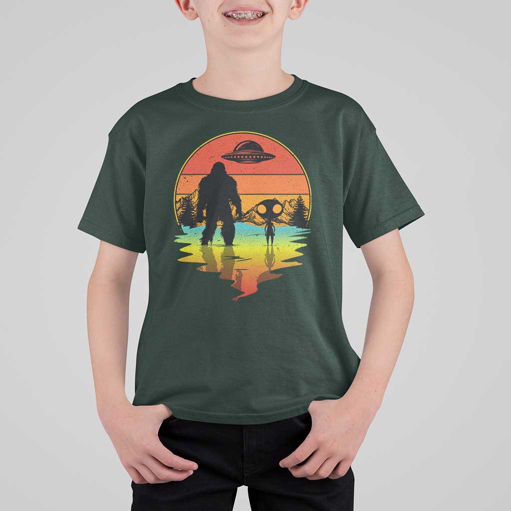 Funny Bigfoot Christmas T Shirt For Kid Believe Bigfoot Alien Santa Hat Sasquatch Loves - Wonder Print Shop