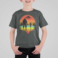 Funny Bigfoot Christmas T Shirt For Kid Believe Bigfoot Alien Santa Hat Sasquatch Loves - Wonder Print Shop