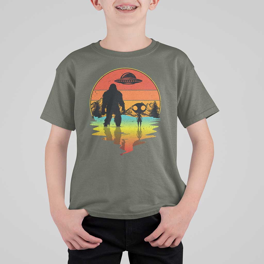Funny Bigfoot Christmas T Shirt For Kid Believe Bigfoot Alien Santa Hat Sasquatch Loves - Wonder Print Shop