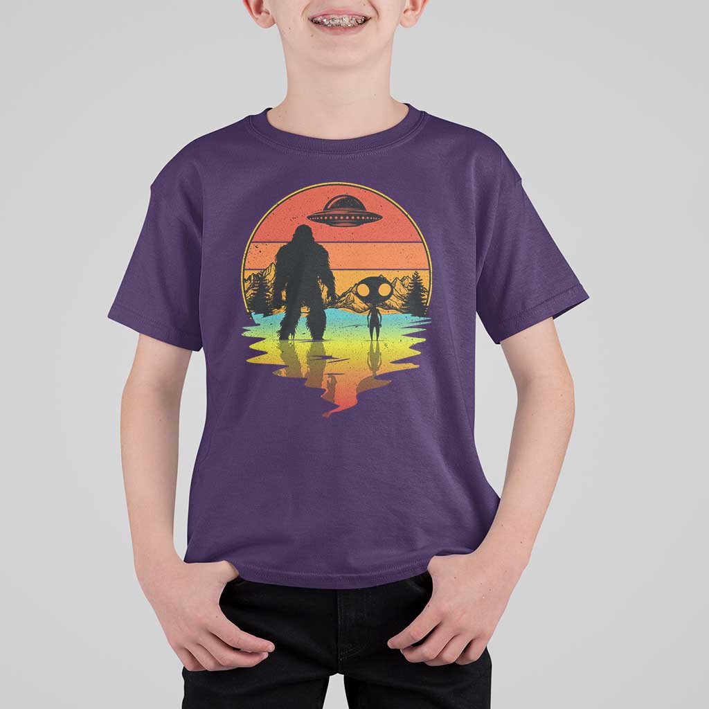 Funny Bigfoot Christmas T Shirt For Kid Believe Bigfoot Alien Santa Hat Sasquatch Loves - Wonder Print Shop
