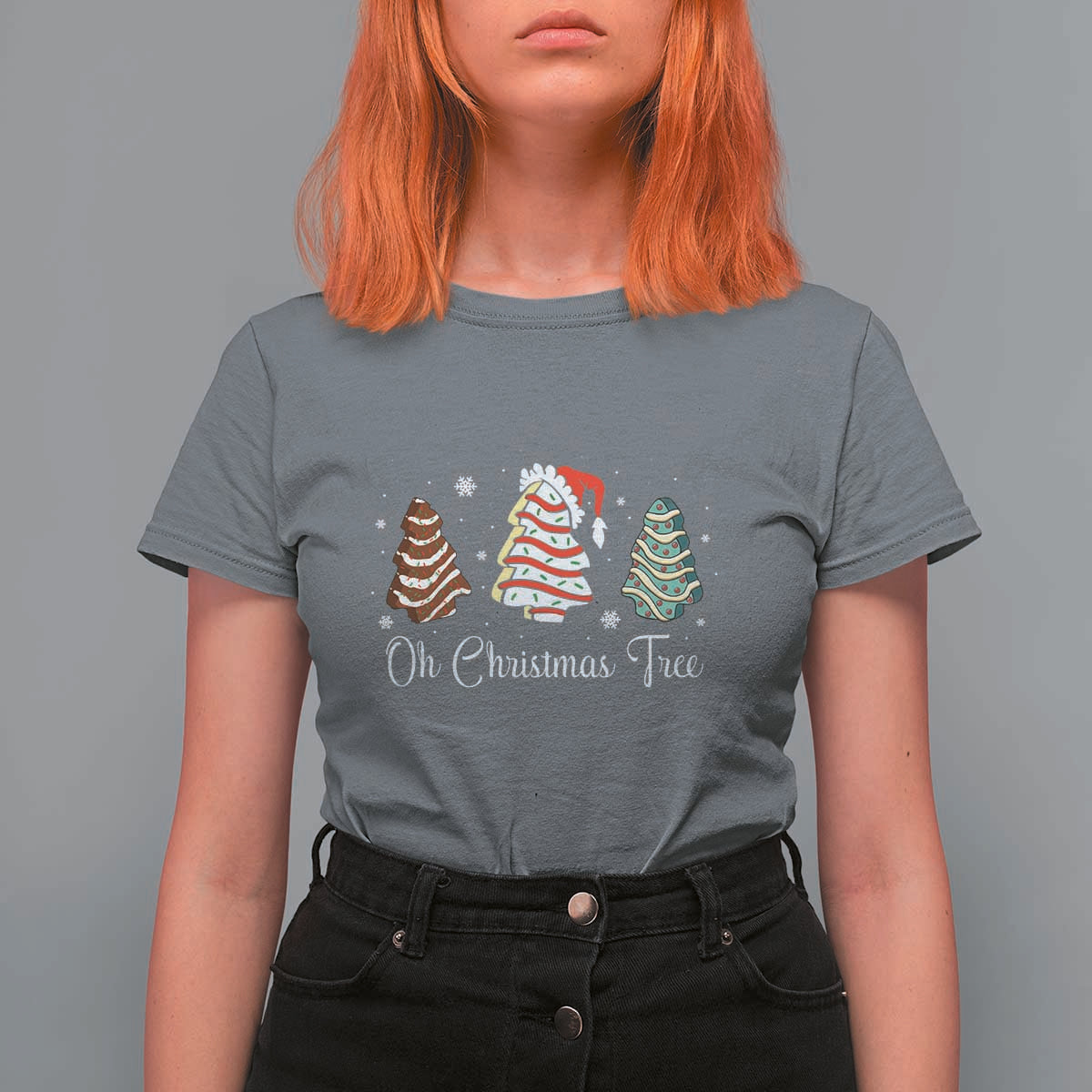 Oh Christmas Tree Cakes T Shirt For Women - Wonder Print Shop
