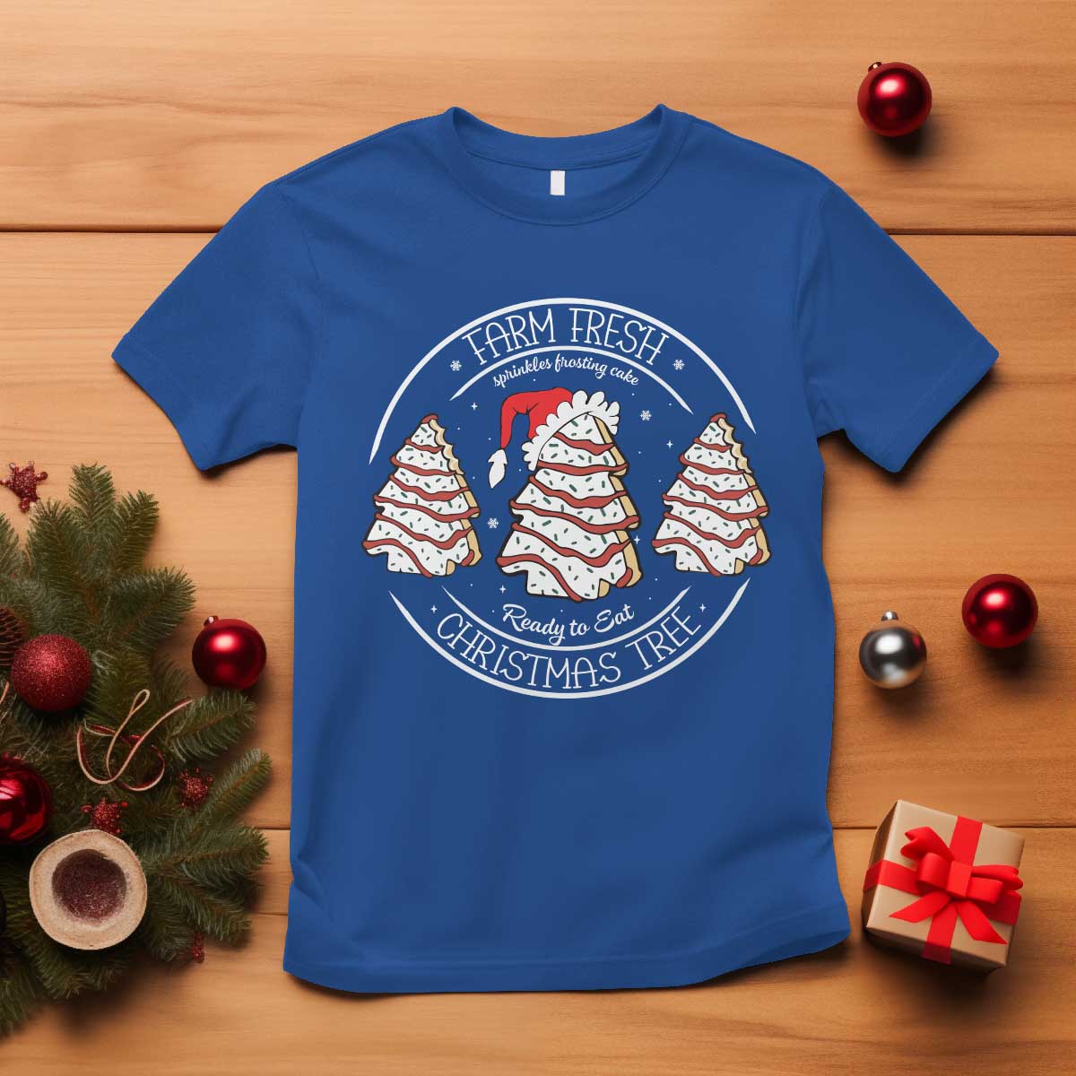 Farm Fresh Christmas Tree T Shirt Tree Cake Holiday Baking Crew - Wonder Print Shop