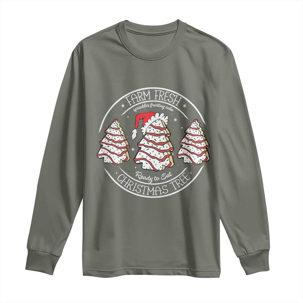 Farm Fresh Christmas Tree Long Sleeve Shirt Tree Cake Holiday Baking Crew