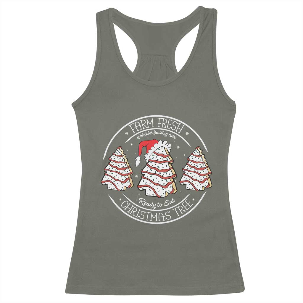 Farm Fresh Christmas Tree Racerback Tank Top Tree Cake Holiday Baking Crew