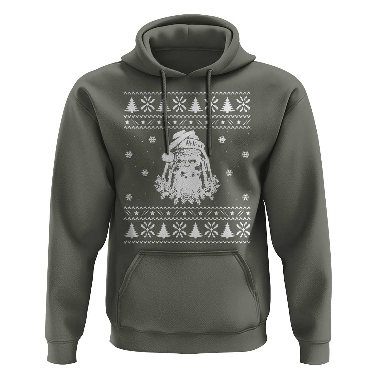 Bigfoot Santa Claus Hoodie Funny Ugly Xmas Sasquatch Lovers
