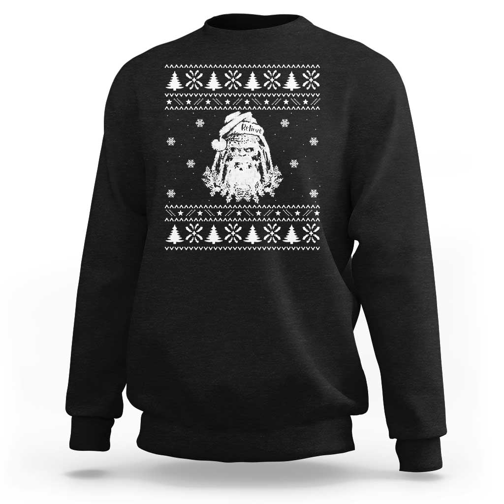 Bigfoot Santa Claus Sweatshirt Funny Ugly Xmas Sasquatch Lovers - Wonder Print Shop