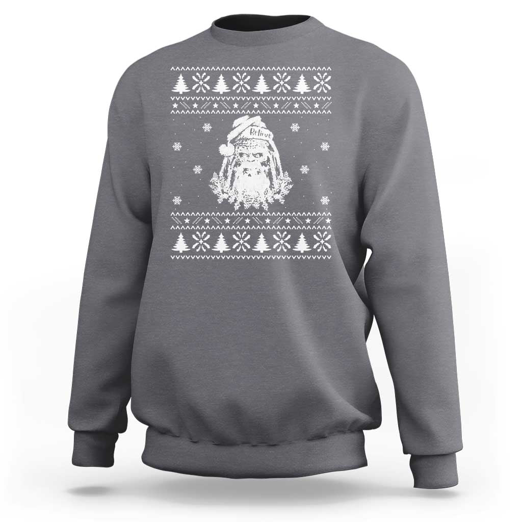 Bigfoot Santa Claus Sweatshirt Funny Ugly Xmas Sasquatch Lovers - Wonder Print Shop