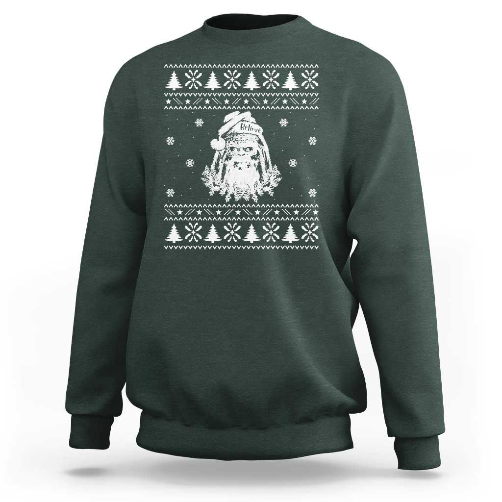Bigfoot Santa Claus Sweatshirt Funny Ugly Xmas Sasquatch Lovers - Wonder Print Shop