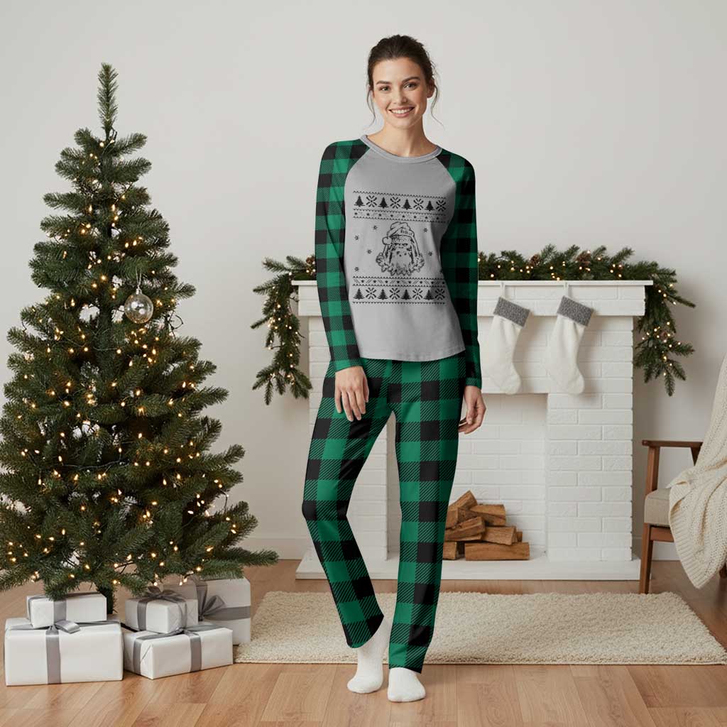 Bigfoot Santa Claus Plaid Pajama Set Sasquatch Lovers Funny Xmas Ugly - Wonder Print Shop