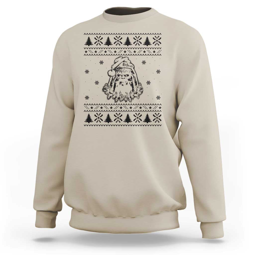 Bigfoot Santa Claus Sweatshirt Sasquatch Lovers Funny Xmas Ugly - Wonder Print Shop