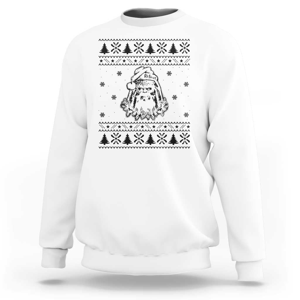Bigfoot Santa Claus Sweatshirt Sasquatch Lovers Funny Xmas Ugly - Wonder Print Shop