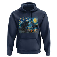 Godzilla Versus Moo Deng Hoodie Vintage Van Gogh Starry Night