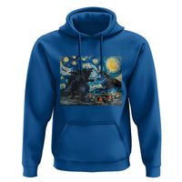 Godzilla Versus Moo Deng Hoodie Vintage Van Gogh Starry Night