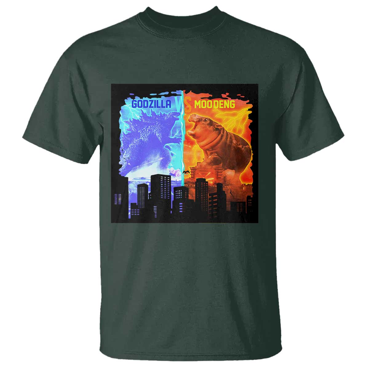 Godzilla Versus Moo Deng T Shirt - Wonder Print Shop