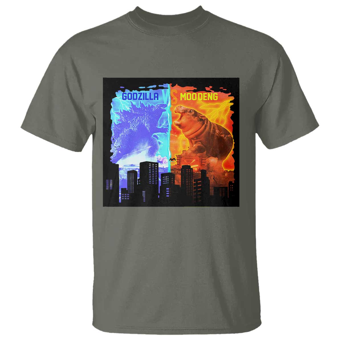 Godzilla Versus Moo Deng T Shirt - Wonder Print Shop
