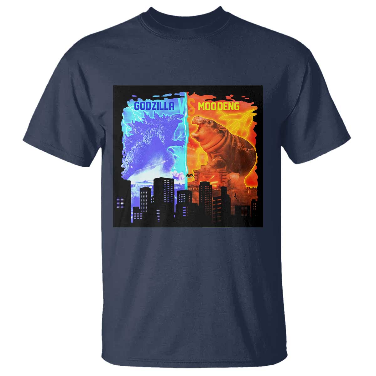 Godzilla Versus Moo Deng T Shirt - Wonder Print Shop