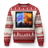 Godzilla Versus Moo Deng Ugly Christmas Sweater - Wonder Print Shop