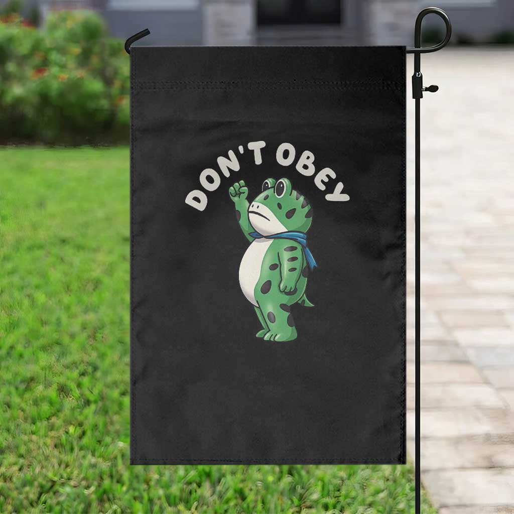 Portland Frog Garden Flag Don't Obey Inflatable Costume Protest - Wonder Print Shop