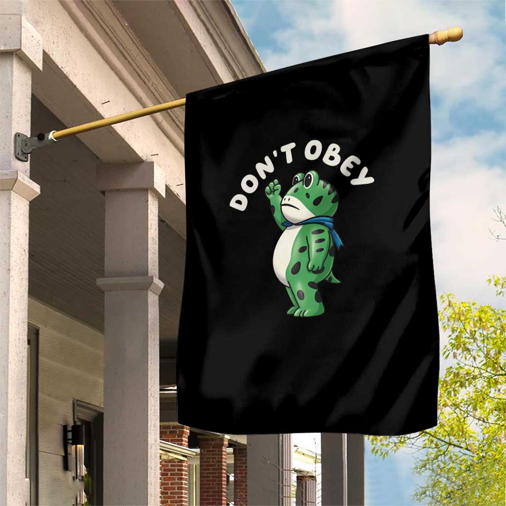 Portland Frog Garden Flag Don't Obey Inflatable Costume Protest - Wonder Print Shop