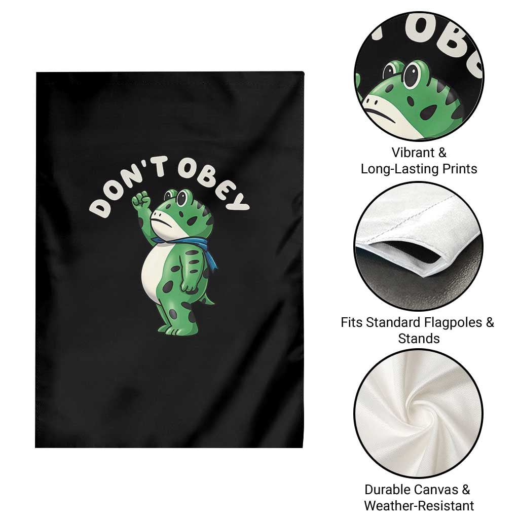 Portland Frog Garden Flag Don't Obey Inflatable Costume Protest - Wonder Print Shop