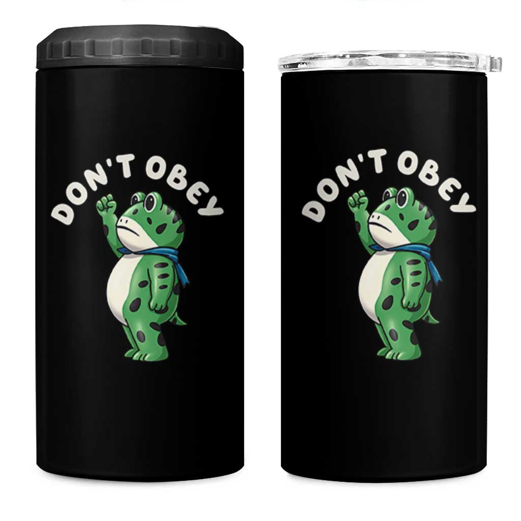 Portland Frog 4 in 1 Can Cooler Tumbler Don't Obey Inflatable Costume Protest - Wonder Print Shop