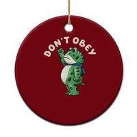 Portland Frog Ceramic Ornament Don't Obey Inflatable Costume Protest - Wonder Print Shop