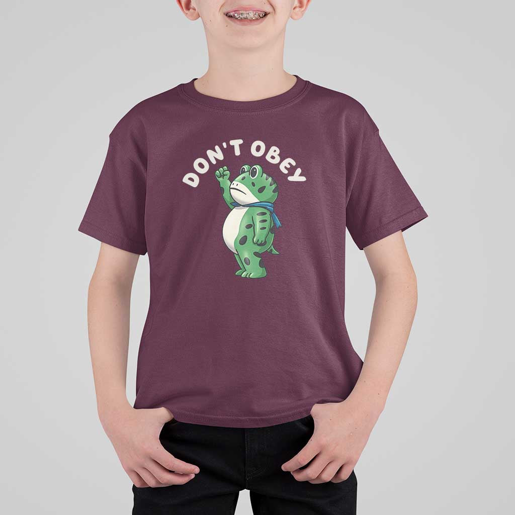 Portland Frog T Shirt For Kid Don't Obey Inflatable Costume Protest - Wonder Print Shop