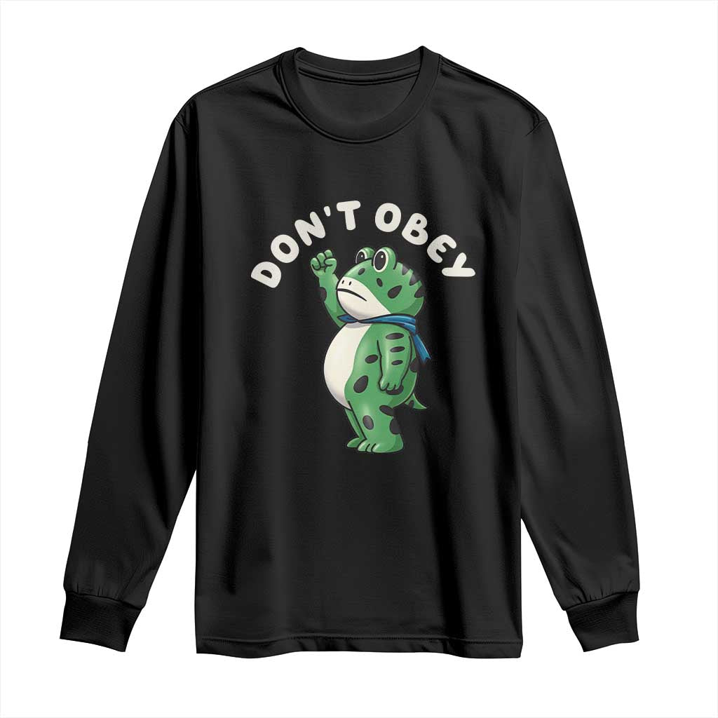 Portland Frog Long Sleeve Shirt Don't Obey Inflatable Costume Protest - Wonder Print Shop