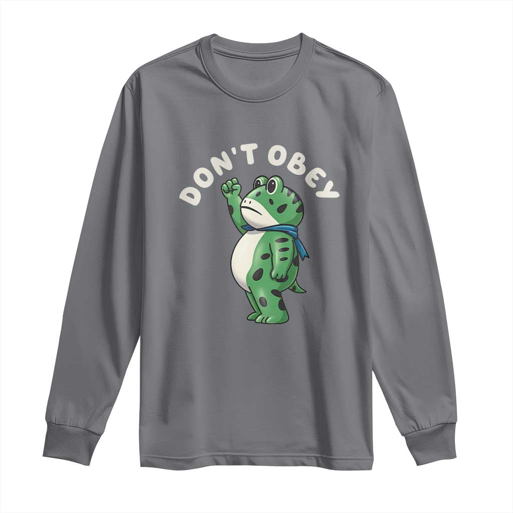 Portland Frog Long Sleeve Shirt Don't Obey Inflatable Costume Protest - Wonder Print Shop