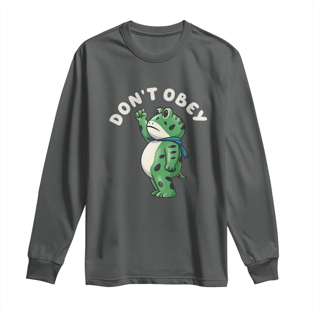 Portland Frog Long Sleeve Shirt Don't Obey Inflatable Costume Protest - Wonder Print Shop