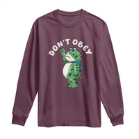 Portland Frog Long Sleeve Shirt Don't Obey Inflatable Costume Protest - Wonder Print Shop