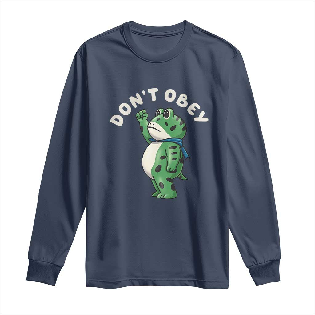 Portland Frog Long Sleeve Shirt Don't Obey Inflatable Costume Protest - Wonder Print Shop
