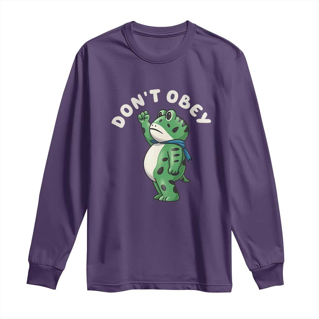 Portland Frog Long Sleeve Shirt Don't Obey Inflatable Costume Protest - Wonder Print Shop